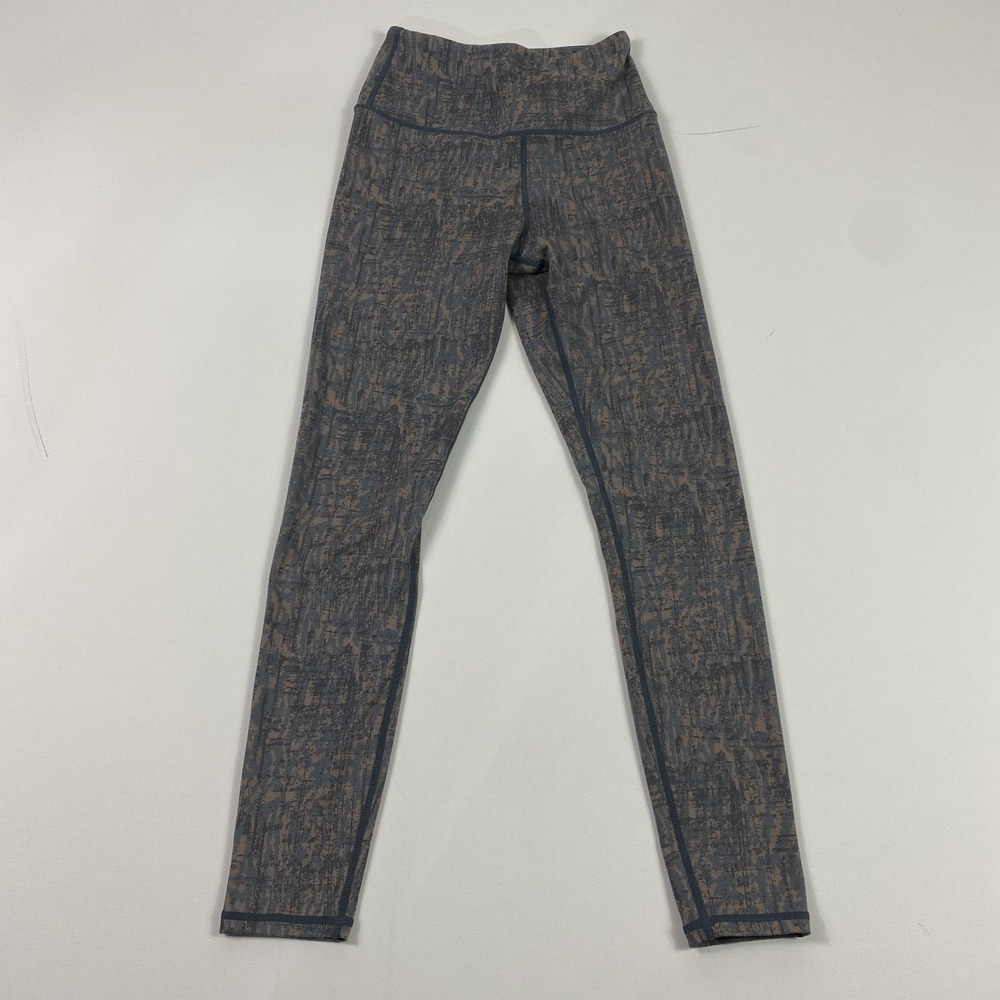 Varley Leggings Womens XS Blue Gray Abstract Print High Rise Yoga Athleisure